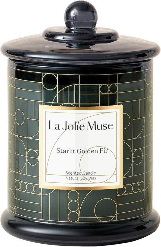 LA JOLIE MUSE Christmas Candle, Cedarwood & Cypress Holiday Gifts, 75 Hours Long Burning, Natural Soy Candle Gift, Fancy Jar Decorative
