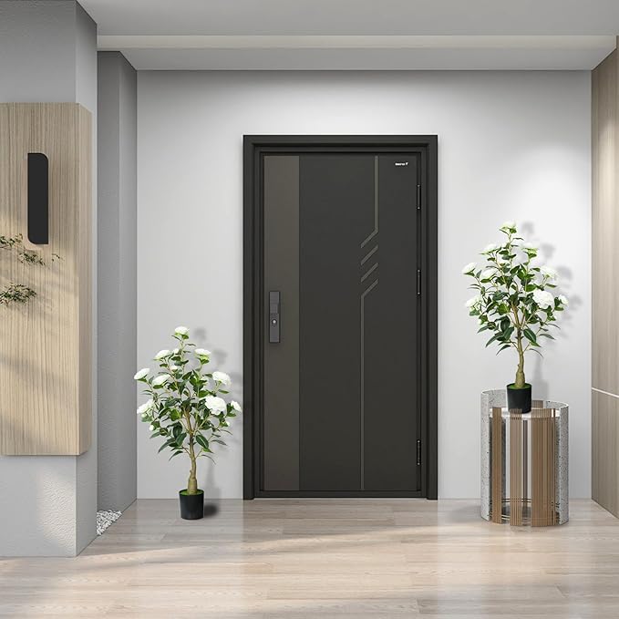 5ft Artificial Camellia Tree with White Silk Flowers - Realistic Faux Flowering Plant for Indoor/Outdoor Decor, Home Staging & Wedding Centerpieces-1pack