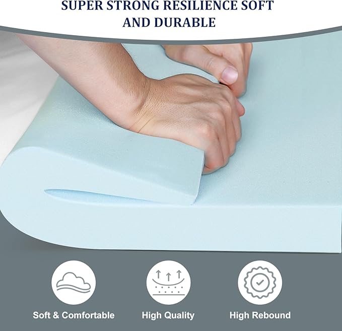 Couch Cushion Support to Fix Sagging Sofas - 20''x20'' Under Cushion Supports for Saggy Seat High Density Curved 40D Foam, Blue 1 Pack