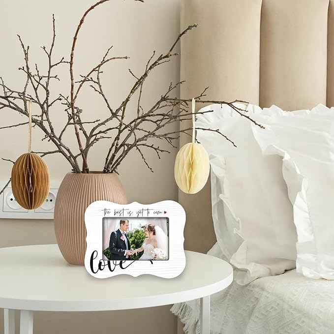 2025 Engagement Wedding Photo Frames - The Best Is Yet To Com Love - Rustic Style Couple Frames, Wedding Gifts For Newlyweds, Newly Married Bedroom Desktop & Bedside Decoration Accessories - A07