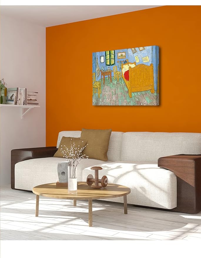 DECORARTS - Bedroom in Arles (Third version), Vincent Van Gogh Art Reproduction. Giclee Canvas Prints Wall Art for Home Decor 30x24