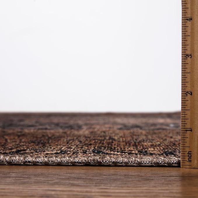 Keen Home Design 5x7 Rug - Machine Washable Area Rug with Non-Slip Backing, Ideal for Living Room, Dining Room, Bedroom - Vintage, Easy Clean, Durable, Low Pile Rug - (5' x 7')