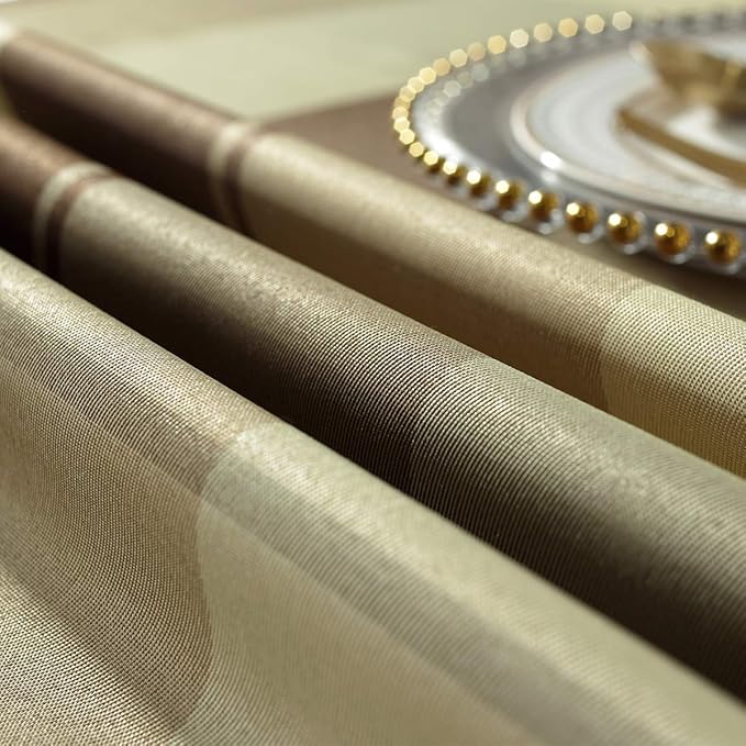 Rectangle Tablecloth Plaid Style Polyester Table Cloth Spillproof Wrinkle Resistant Heavy Weight Table Cover for Kitchen Dinning Tabletop(Rectangle/Oblong, 60" x 120" (10-12 Seats),Taupe)