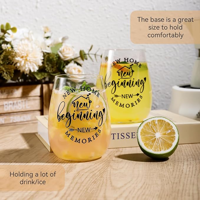 Housewarming Gifts for New Home Closing Gifts for Home Buyers, House Warming wine glasses for Men Women Couple Families Friends Coworkers, First House Present Ideas