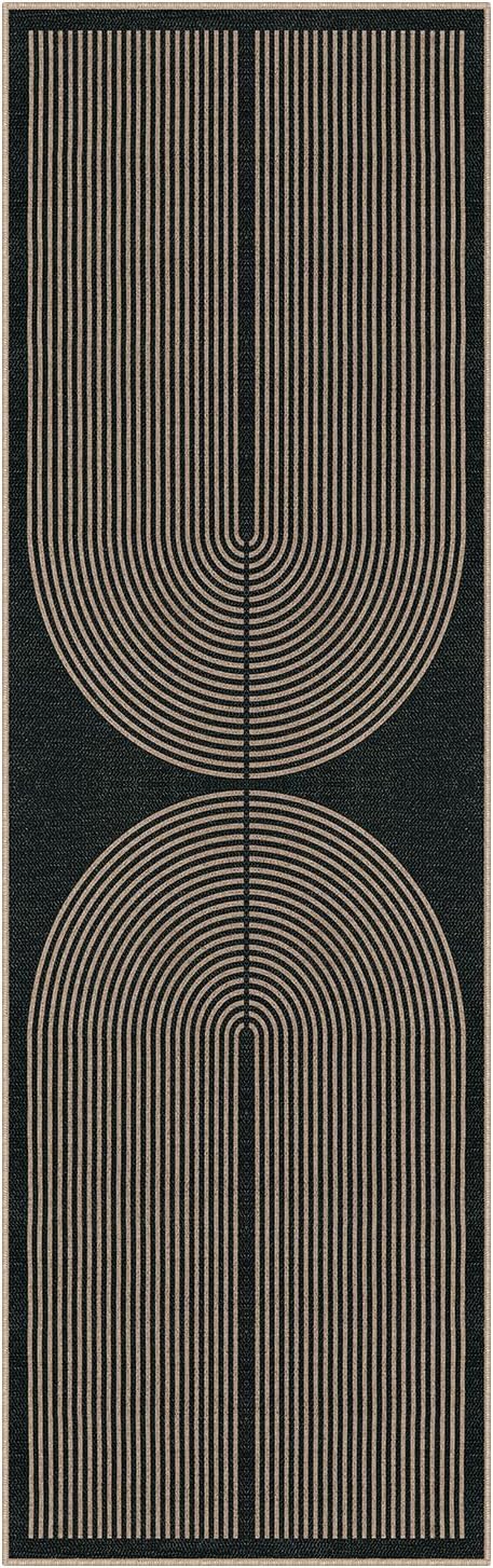 Lahome Modern Rainbow Kitchen Runner Rug, 2x8 Easy Jute Rug Runners for Hallways Entry Farmhouse Indoor Outdoor Carpet, Contemporary Washable Non Slip Runner for Laundry Room Porch