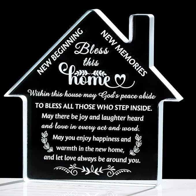 Movdyka House Warming Gifts New Home Crystal Keepsake Decor, Housewarming Gifts for New House for Women Men Couples Friends, First Home New Homeowner Apartment Gift Ideas Ornament
