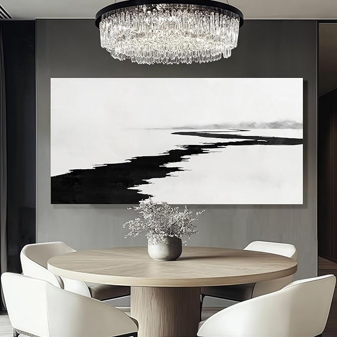 Simple Decorative Pictures Modern Home Decor 58x29 Abstract Wall Art for Living Room Kitchen Artwork Black Photo Prints