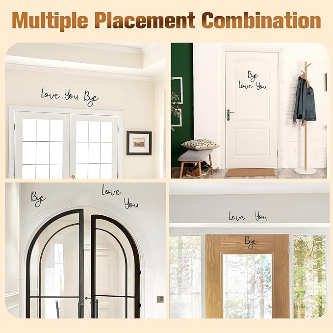 Yadiana Love You Bye Wood Sign Home Decor,21.6" Black Boho Home Wall Decor Modern Wall Art Decor Express Love and Warm for Your Family Lovers, Room Entryway Hallway House Wall Decor Aesthetic