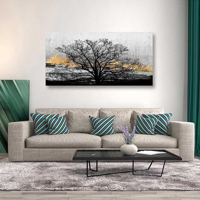 Abstract Canvas Wall art for Living Room Tree of Life Black and White Wall Art Bedroom Office Large Wall Art Kitchen Pictures Modern Wall Decor Mural AbstractPaintings Artwork 20 * 40inch