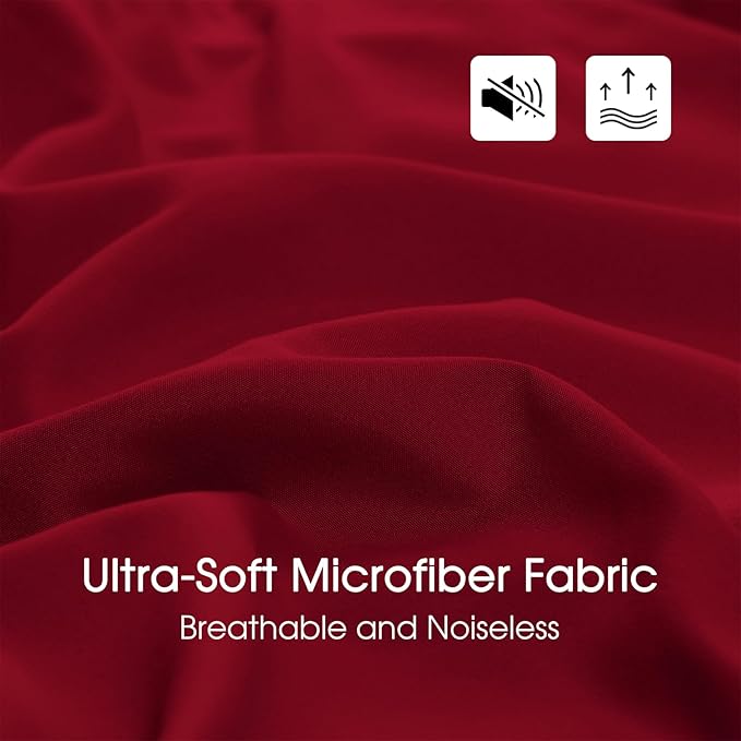 Basic Beyond California King Comforter Set, Red and Black Comforter Set California King for All Seasons, 1 Comforter 104"x96" and 2 Pillow Shams 20"x36"+2"