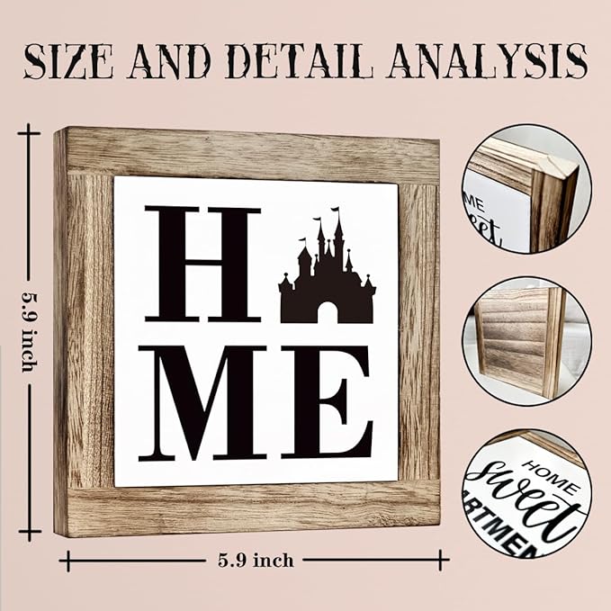 Farmhouse Wooden Box Sign - Freestanding Home Decor for Shelf, Tabletop or Porch