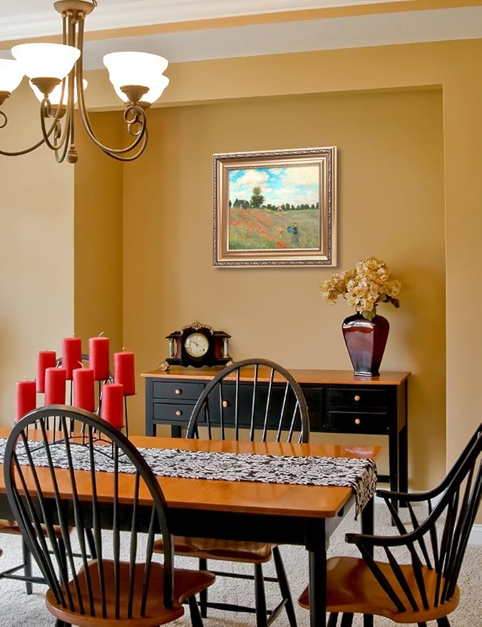 DECORARTS - Poppies at Argenteuil, 1873, Claude Monet Art Reproduction. Giclee Print& Museum Quality Framed Art for Wall Decor.Framed size: 26x22''