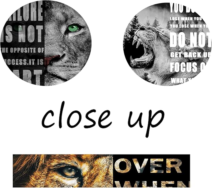 Inspirational Wall Art for Motivational Office Quotes Theme Wall Decor for Animal Leopard Canvas Prints Framed Wall Art for Bathrooms Motivational Modern Home Decor Framed and Stretched [60''Wx 28''H]