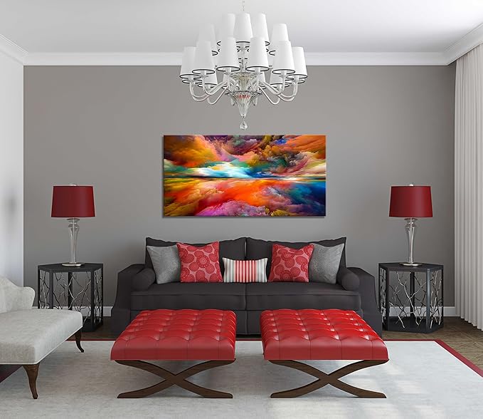 YYYYHPP YP2075 Abstract Wall Art Colorful Clouds Landscape Pictures Canvas Prints Paintings Ready to Hang for Living Room Bedroom Kitchen Home and Office Wall Decor