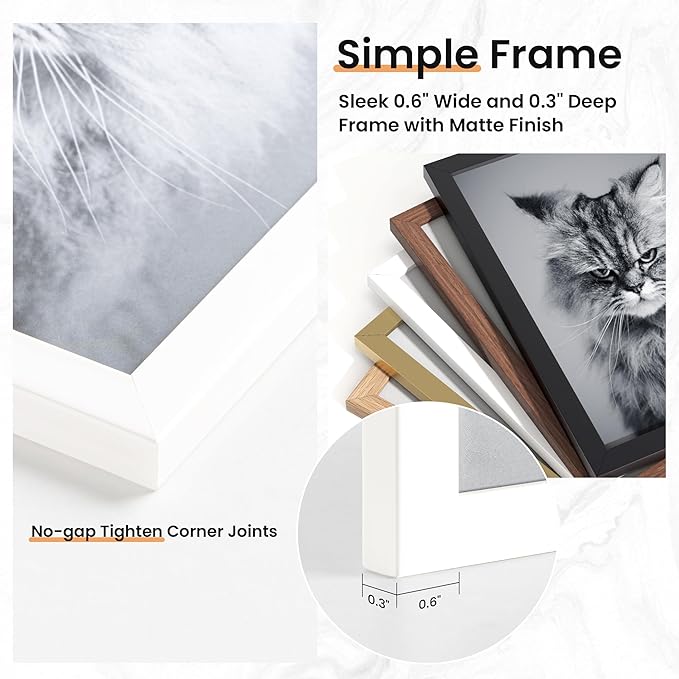 15 Pack Picture Frames Collage Wall Decor, Gallery Frame Set for Wall Mounting or Tabletop Display, Multi Sizes Including 3pcs 8x10, 6pcs 5x7, 6pcs 4x6, White