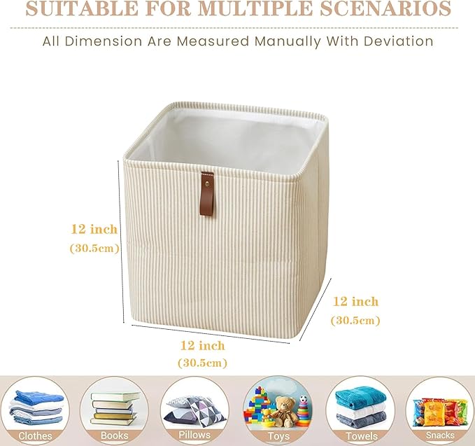 Cube Storage Bin 12x12 in- 2 Pack,Collapsible Fabric Storage Bins,Open Home Storage Bins,Baskets for organizing,For Clothing Storage,Toy Storage,Office Storage,Home Decoration