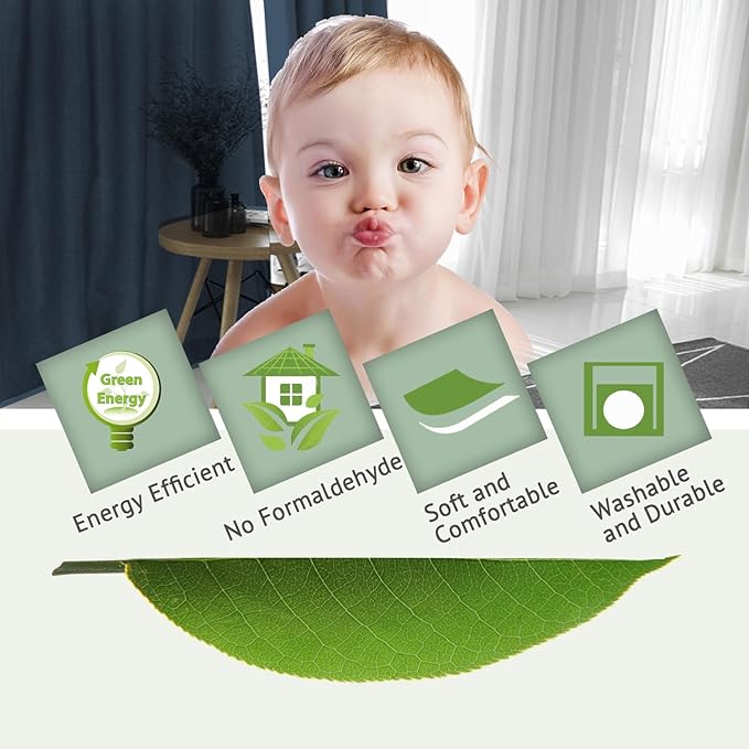 H.VERSAILTEX 100% Blackout Curtain for Bedroom 63 Inches Long Grommet Linen Face Full Light Blocking Curtain Drape for Living Room Thermal Insulated Linen Look Curtain 1 Panel, 52" W x 63" L, Navy