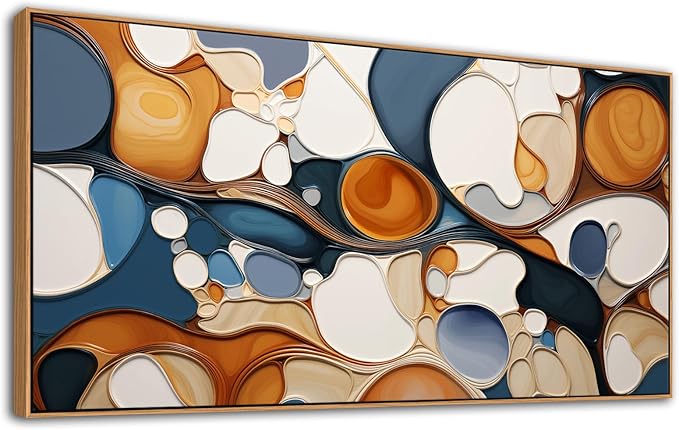 Paintings - Large Abstract Canvas Art - Framed Decor for Living Room, Bedroom, Office - Modern Colorful Artwork, Bedroom Aesthetic Wall Decorations, Oil Painting