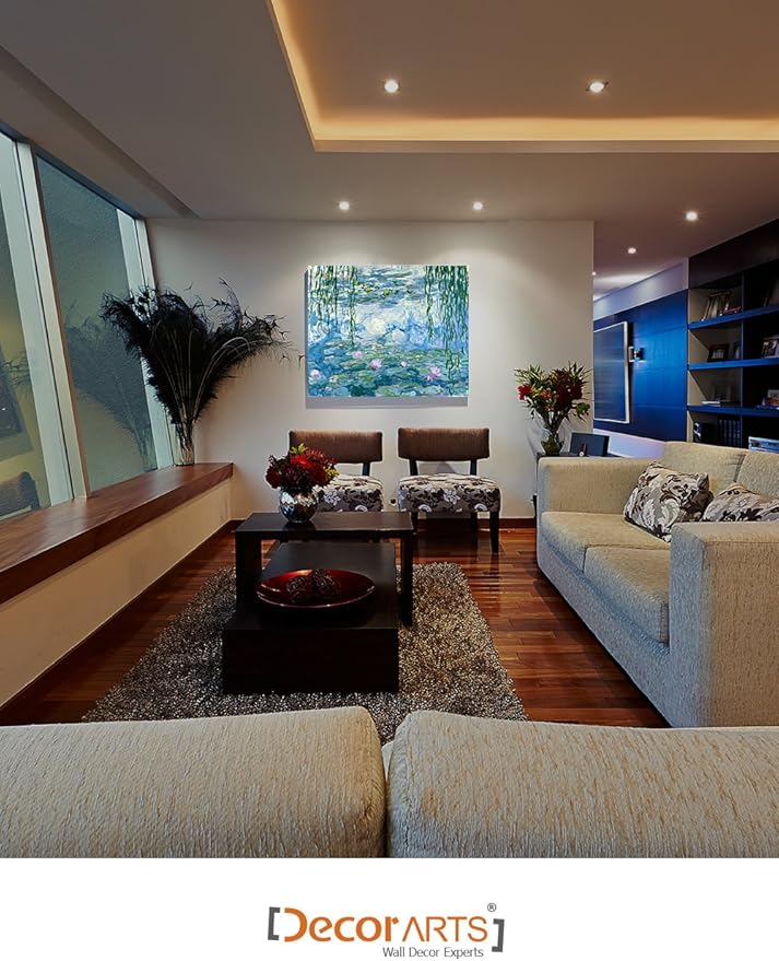 DECORARTS - Water Lilies 1916-1919, Claude Monet Classic Art. Giclee Print Canvas Art for Wall Decor 30x24