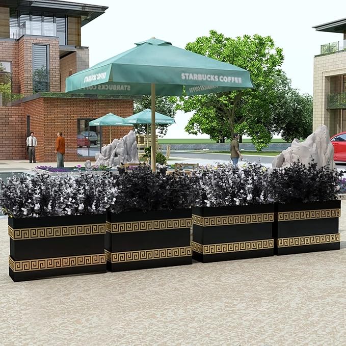 RECUTMS Black Artificial Flowers, 12 Pcs Fake Outdoor UV Resistant Plants Faux Plastic Greenery Shrubs Indoor Outside Hanging Planter Flower Decoration, Garden Decor (Black)