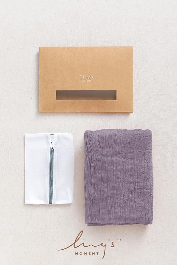 Ling's Moment 14Ft Purple Cheesecloth Table Runner Boho Gauze Semi-Sheer Lilac Tablecloth Lavender Table Runners for Wedding Celebrations for Baby Shower Decorations