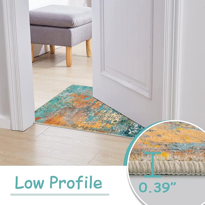 Lahome Modern Abstract Runner Rug - 2x6 Washable Hallway Rug Runner Soft Colorful Bedoom Carpet, Non-Slip Low Pile Contemporary Accent Mats for Kitchen Nursery Laundry Room