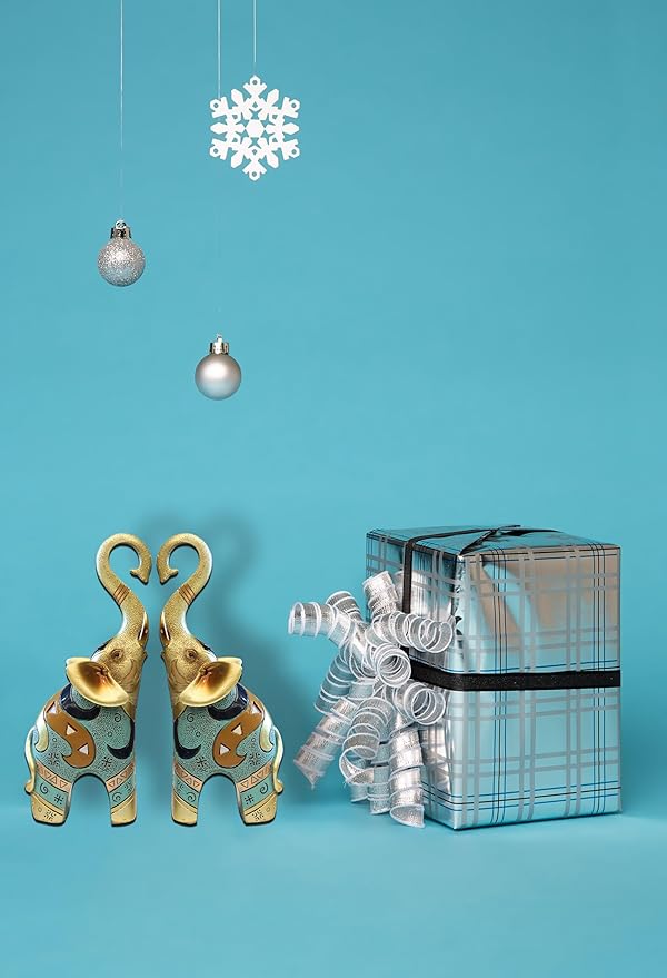 Gold Elephant Statue and Small Figurine for Home Decor