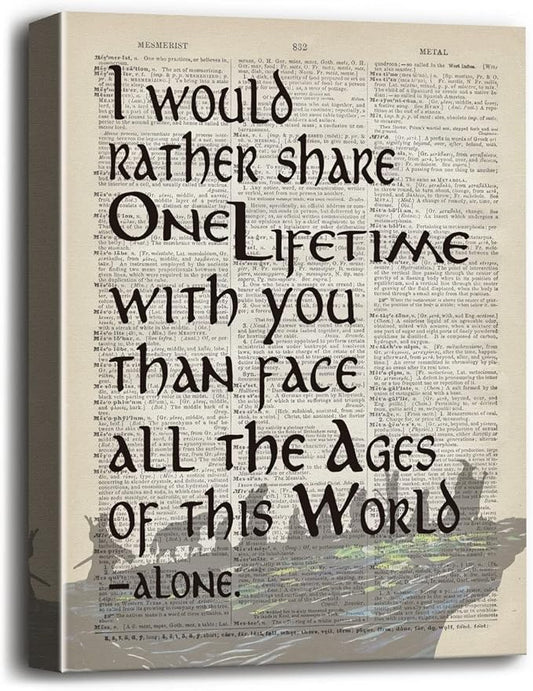 LOTR Poster, Gift for LOTR Decor, LOTR Gifts, I Would Rather Share One Lifetime - Arwen, Inspirational Wall Art, LOTR Canvas Prints Poster Wall Decor, Canvas Wall Art for Home Decor, 12x15