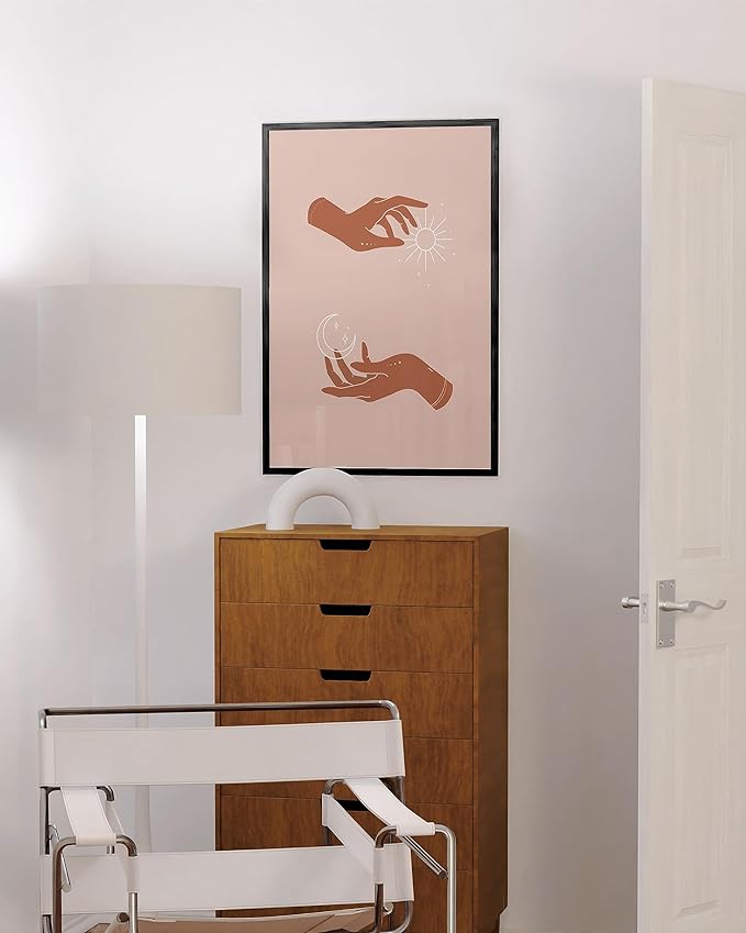 HAUS AND HUES Sun and Moon Art Astrology Posters - Spiritual Wall Art and Celestial Hands Top and Bottom Astrology Room Decor Posters Spiritual Boho Prints Wall Art and Prints Unframed 24x36