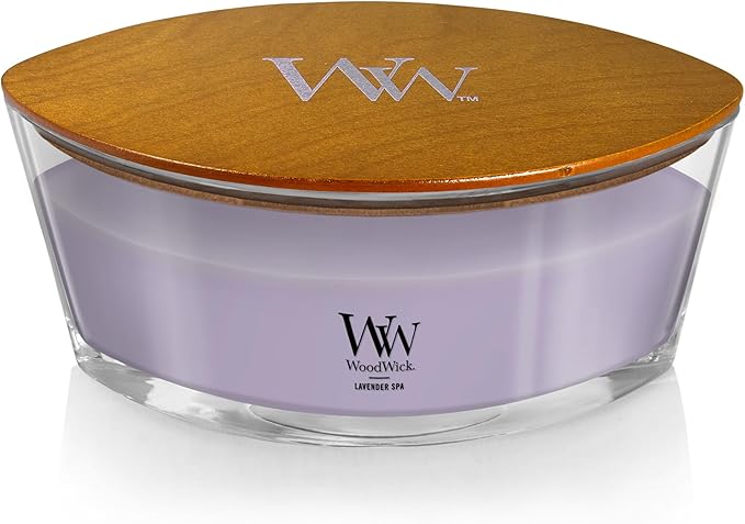 Woodwick Ellipse Scented Candle Lavender Spa 16oz | Up to 50 Hours Burn Time