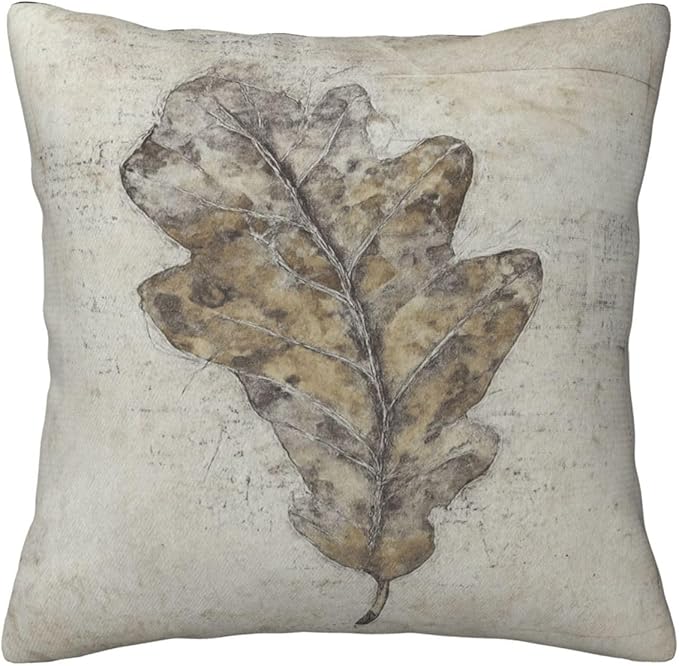 Fall Pumpkin Pillow Covers 18x18 Set of 4, Linen Autumn Outdoor Thanksgiving Harvest Maple Fallen Leaves Rustic Farmhouse Decorations for Sofa Couch