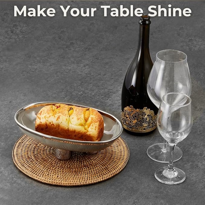 Ceramic Fruit Bowl – 10” Gray Decorative Bowl for Kitchen Counter – Modern Pedestal Bowl, Fruit Bowls, Catch All Bowl, and Fruit Basket for Kitchen Counter