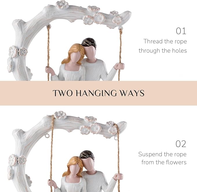 1st Year Gifts for Couple Anniversary Romantic Couples Swing Statue Wedding Engagement Gifts for Him Her Unique Resin Figurine Home Decor
