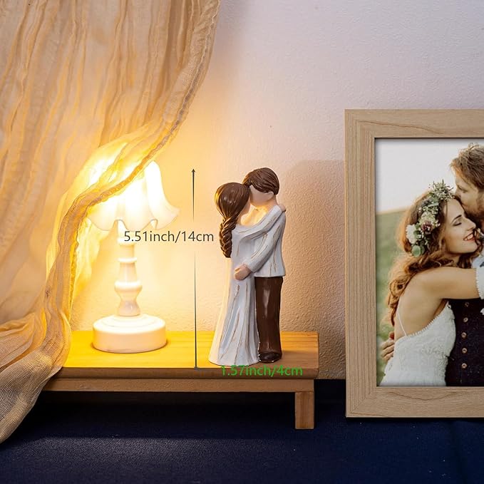 Birthday Gift for Couple, Timeless Love, Hand-Painted Resin Sculpture of Embracing Husband and Wife, Perfect for Couples and Family Celebrations