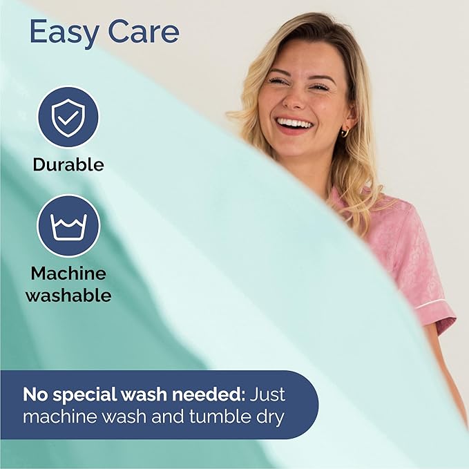 Queen Size 4 Piece Sheet Set - Comfy Breathable & Cooling Bed Sheets Set - Hotel Luxury Bedding for Women, Men, Kids, Teens, Boys & Girls - Deep Pockets, Ultra-Soft, Wrinkle Free - Oeko-Tex - Spa Blue