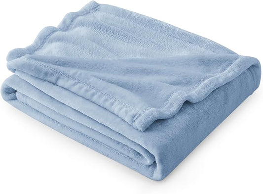 Bedsure Fleece Throw Blanket for Couch Light Blue - Lightweight Plush Fuzzy Cozy Soft Blankets and Throws for Sofa, 50x70 inches