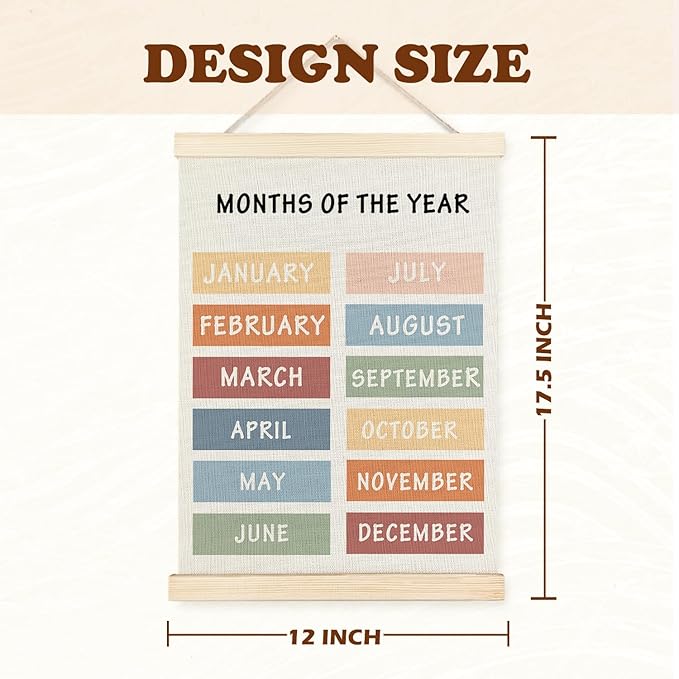 Supwhd Days of the Week Posters for Classroom, Days of the Week Learning Posters Wall Decor for Nursery Kids Room Playroom Classroom Preschool, Days of the Week Poster Hanger Frame, 12x16