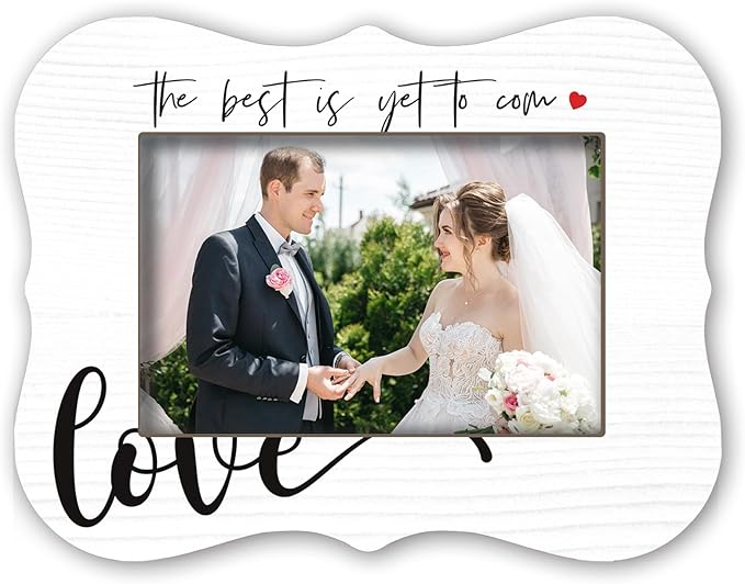 2025 Engagement Wedding Photo Frames - The Best Is Yet To Com Love - Rustic Style Couple Frames, Wedding Gifts For Newlyweds, Newly Married Bedroom Desktop & Bedside Decoration Accessories - A07