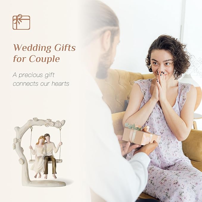 Anniversary Couple Gifts Figurine - Romantic in Love Statue Engagement Wedding Valentines Day Birthday Gift for Her Girlfriend Wife Parents