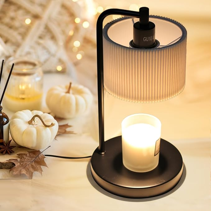 Candle Warmer Lamp with Timer, Dimmable Candle Wax Warmer Electric Candle Lamp for Scented Candles with Bulbs, House Warming Gifts Brithday Gifts Home Decor(Black)