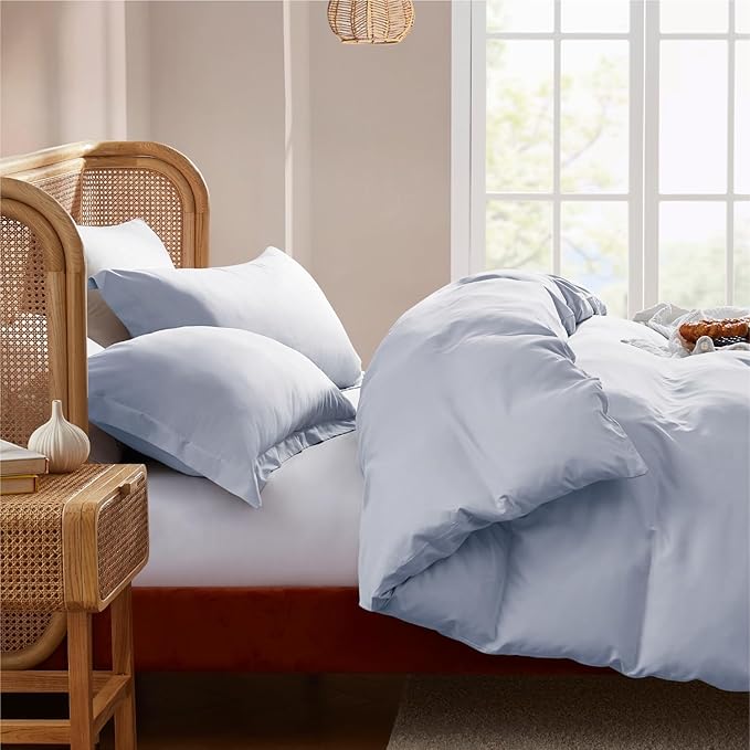 Nestl Ice Blue Duvet Cover King Size - Soft Double Brushed King Duvet Cover Set, 3 Piece, with Button Closure, 1 Duvet Cover 104x90 inches and 2 Pillow Shams