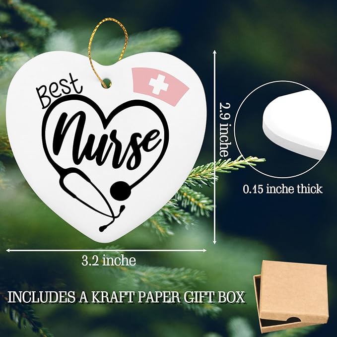 Nurse Gift for Women - Appreciation, Thank You Gifts for Nurses, Retirement Nurse Gift Ideas Nursing Gifts for Nurses - Heart Hanging Plaque