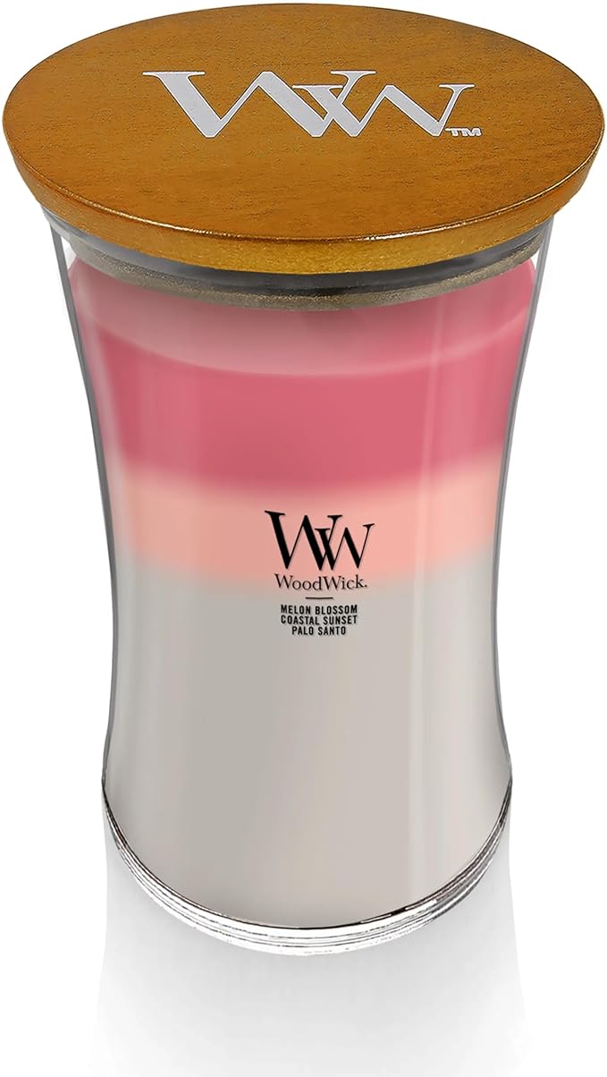 WoodWick Large Hourglass Candle Shoreline - Premium Soy Blend Wax Pluswick Innovation Wood Wick Made in USA