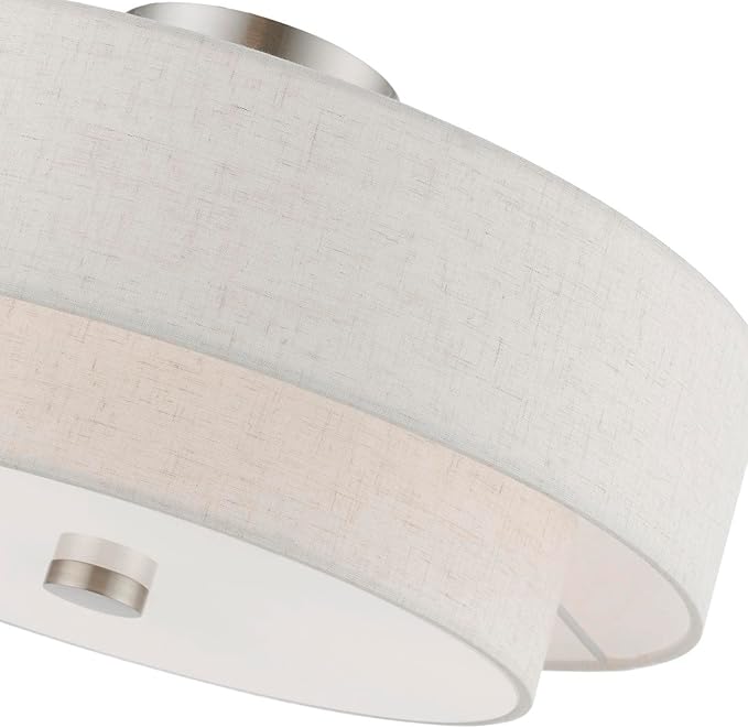 Livex Lighting Meridian 4 Light Semi-Flush in Brushed Nickel (51085-91)