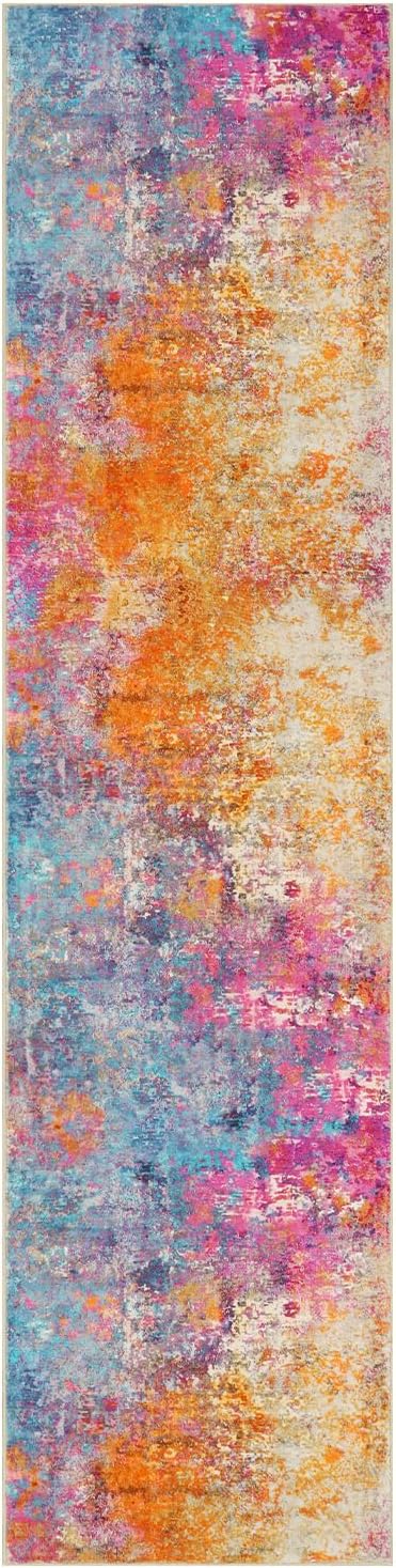 Lahome Modern Abstract Runner Rugs with Rubber Backing - 2x8 Colorful Rug Runners for Hallways Non Slip Washable Carpet Runner, Rainbow Soft Non Skid Indoor Long Runner for Bedroom Kitchen