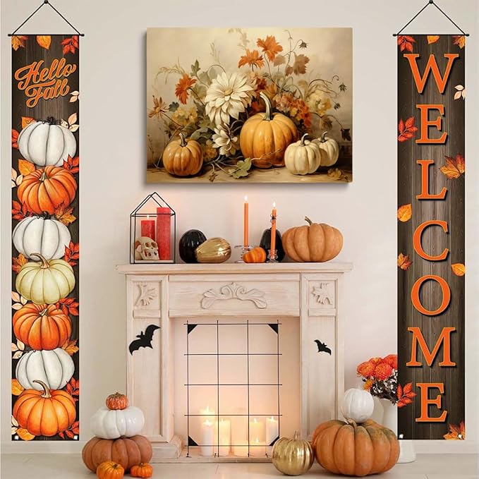 Generic Fall Wall Decor Thanksgiving Rustic Fall Art Vintage Autumn Wall Print Halloween Autumn Decor Rustic room aesthetic decoration 12x16""Unframed