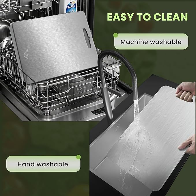 3 Pack Titanium Cutting Board-100% Pure Titanium Cutting Boards For Kitche,Easy to clean, Double-sided food-grade Cutting Board For Meats, Fruits And Vegetables (M&L&XL)