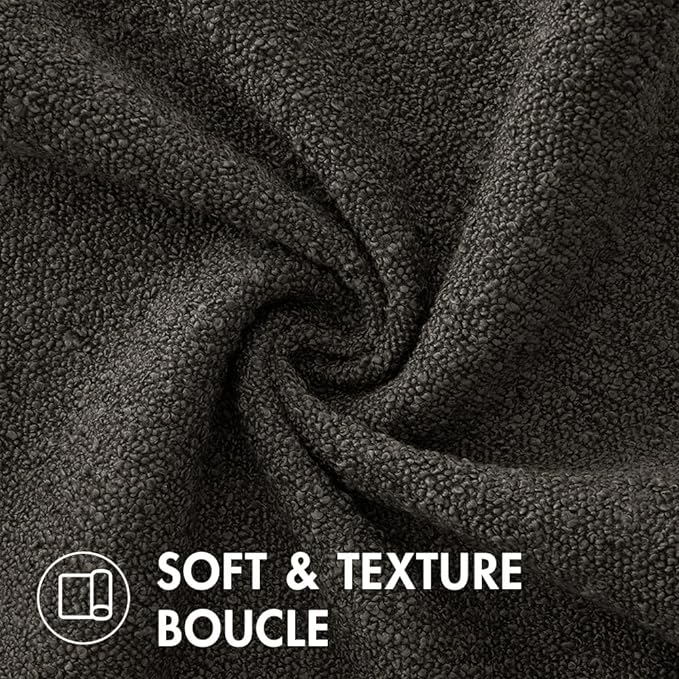 MIULEE 22x22 Inch Decorative Euro Sham Throw Pillows for Bed Set of 2 Textured Boucle Neutral Throw Pillow Covers Dark Coffee Accent Solid Euro Couch Pillowcase Cozy Soft Sofa Livingroom Home Decor