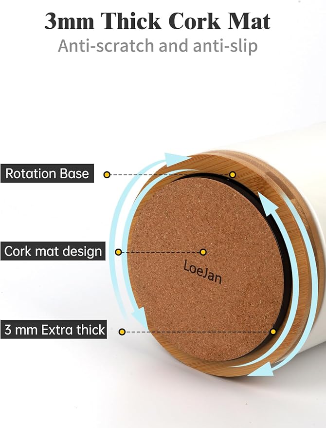 LoeJan 3 Compartment Utensil Holder, Extra Large Utensil Crock, Stable Ceramic Utensil Organizer, Cooking Tool Organizer Set for Kitchen Counter Farmhouse Decor (C-White(Grossy))