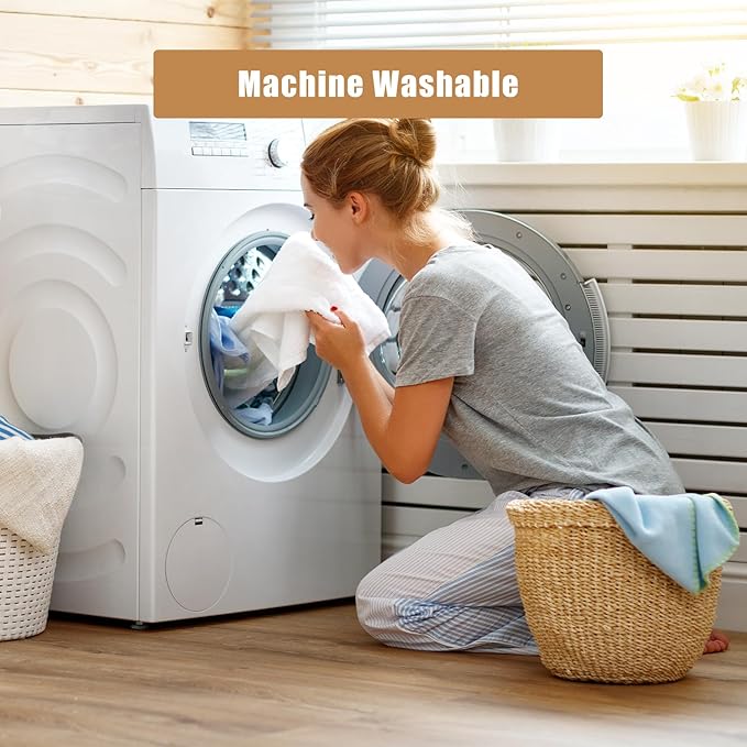 SEMAXE White Bath Towel Set, 100% Cotton Bathroom Towels with Hanging Loops and Nano-Bio Lifecycle Labels, Luxury 8 Piece Towel Set Include 2 Bath Towels, 2 Hand Towels, 4 Washcloths